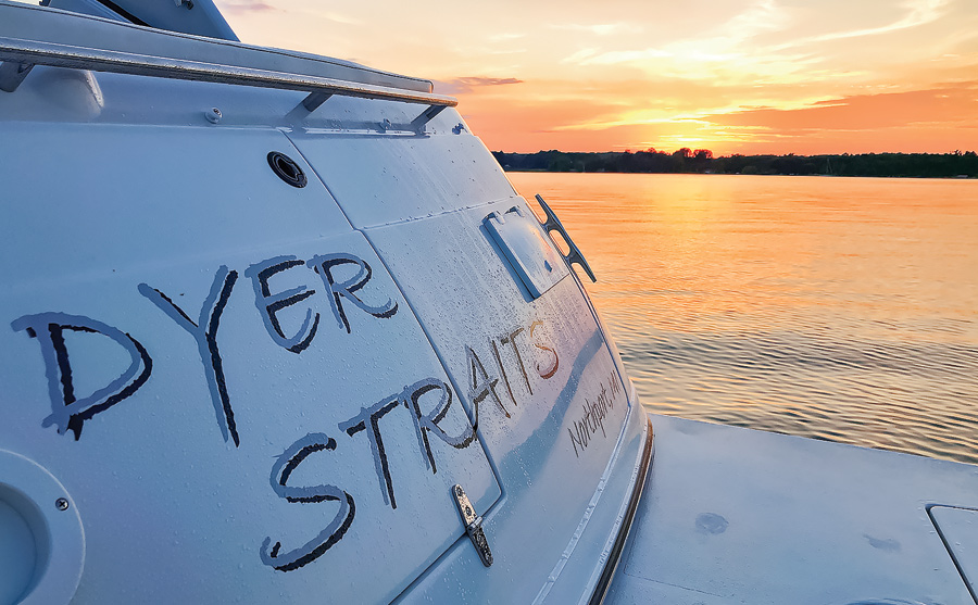 Dyer Straits name on the boat