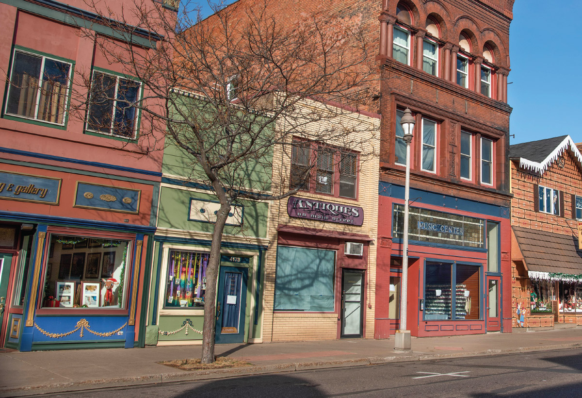 store fronts in Ashland, Wis.