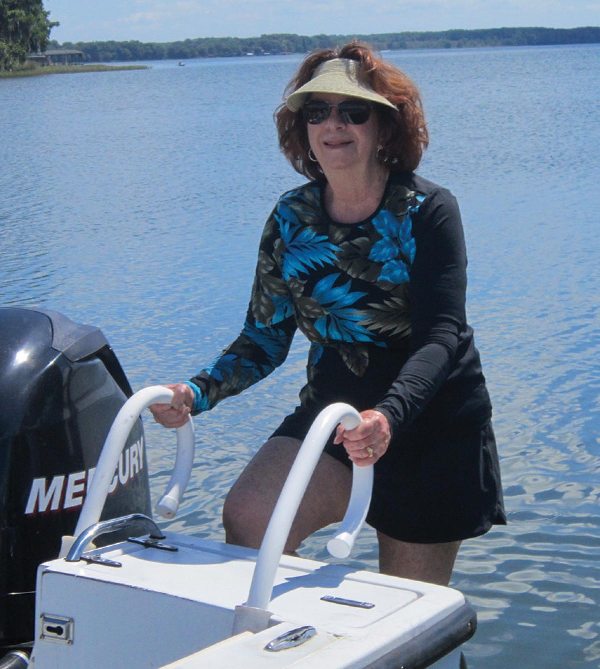 Lady on boat