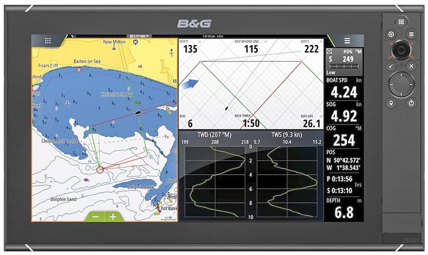 the Zeus³ 16 Chartplotter With C-MAP Cartography